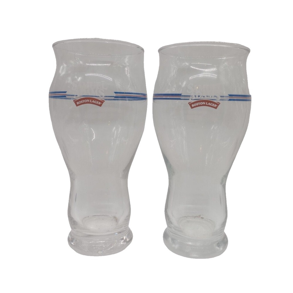 Samuel Adams Boston Lager Sensory Beer Pint Glasses Set of 2 Tulip Shape Clear